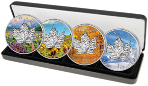 (image for) 2013 4 x 1oz Silver Maple - Colour 'Four Seasons' Series